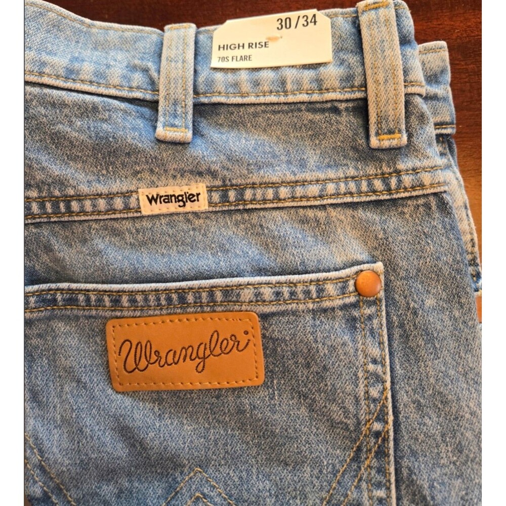 Wrangler 70s Retro Style Flare Jeans Womens 30 x 34 Blue High Rise Denim Boho